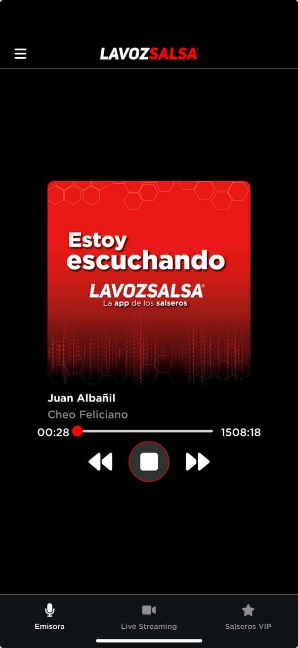 Reproductor de radio en vivo de La Voz Salsa
