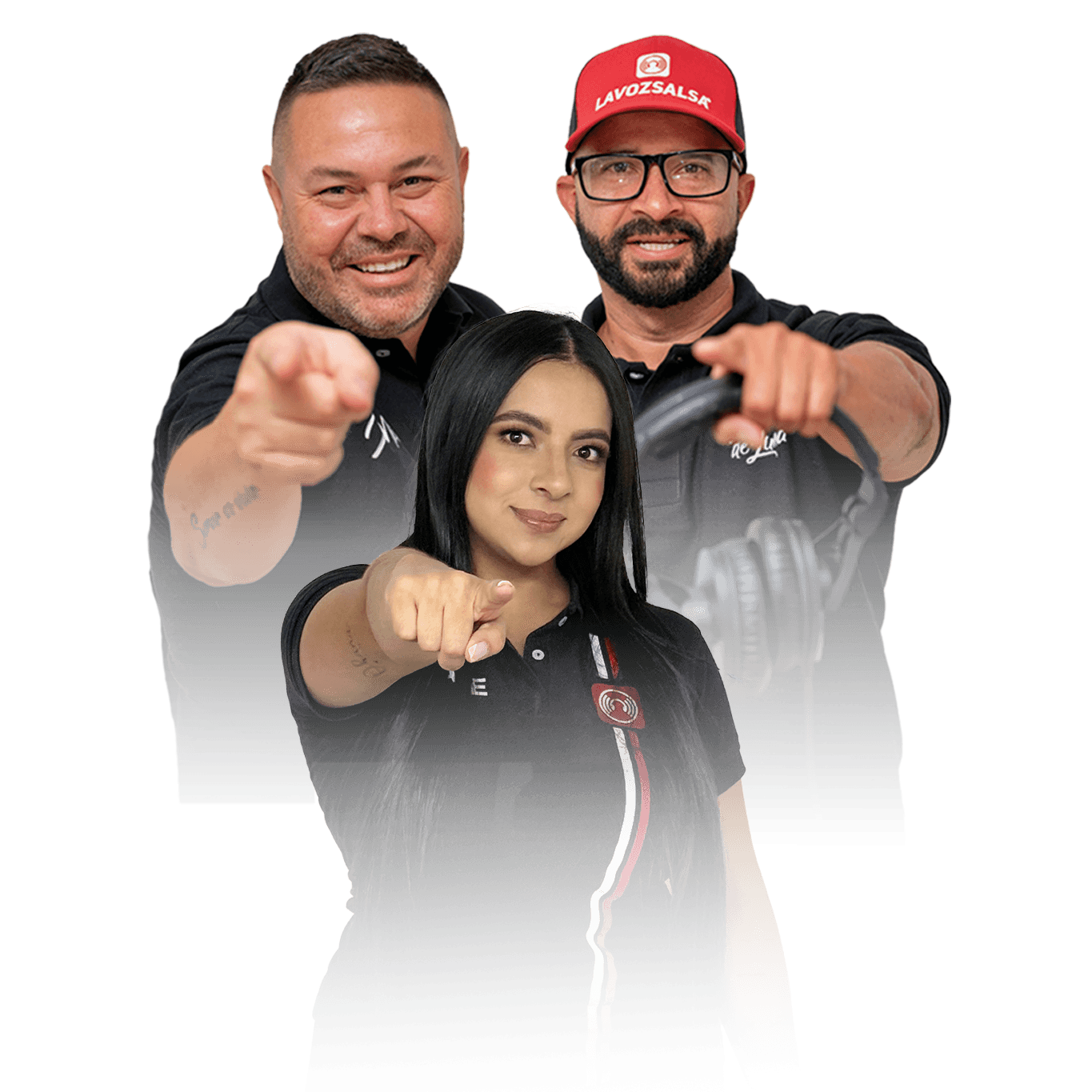 Mix Jhonsy, DJ Pocho y Vale Montoya, equipo de La Voz Salsa